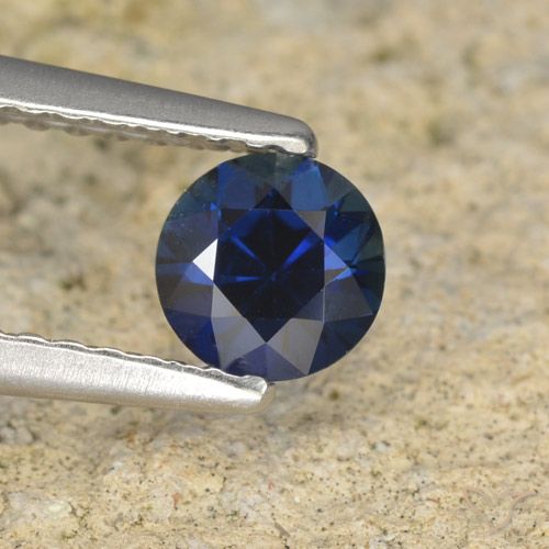 0.51ct Natural Azul profundo Safira, Redondo, VVS