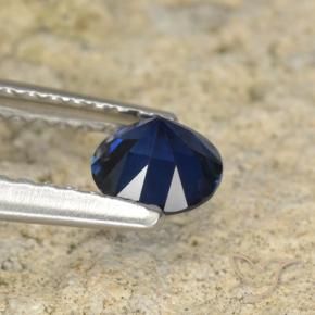 Safira Azul profundo Natural 0.51ct, Redondo, VVS