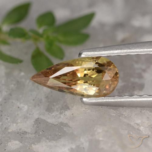 0.72ct Natural Light Earth Orange Safira, Formato de pêra, VS