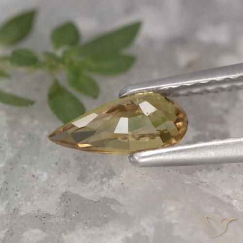 Safira Light Earth Orange Natural 0.72ct, Formato de pêra, VS