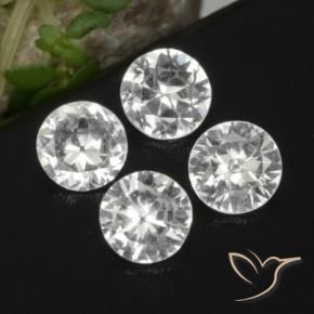 Pedras preciosas de Safira Branco natural de 1.48 ct, Redondo, VS