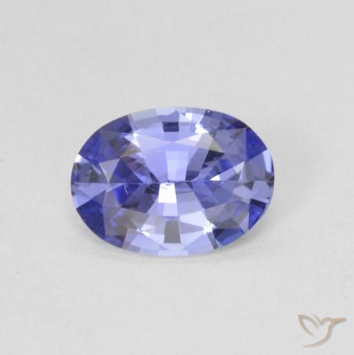 Safira azul solta de 0,89 quilates, corte oval de 7,4 x 5,4 mm do Sri Lanka, Photo A