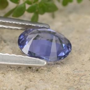 Safira Azul marinho médio Natural 0.71ct, oval, VVS-VS