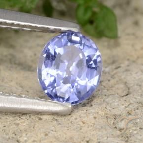 Safira Azul claro Natural 0.57ct, oval, VS-SI