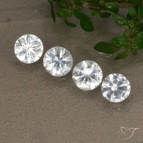 1.53ctw Natural Branco Safira, Redondo, VS