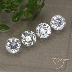 Pedras preciosas de Safira Branco natural de 1.65 ct, Redondo, VS