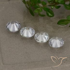 Pedras preciosas de Safira Branco natural de 1.65 ct, Redondo, VS