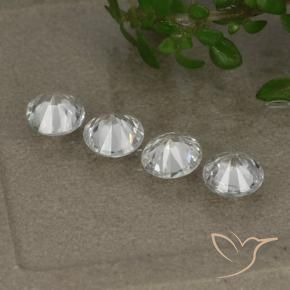 Pedras preciosas de Safira Branco natural de 1.40 ct, Redondo, VS