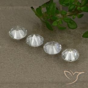 Pedras preciosas de Safira Branco natural de 1.46 ct, Redondo, VS
