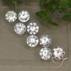 Pedras preciosas de Safira Branco natural de 2.79 ct, Redondo, VS