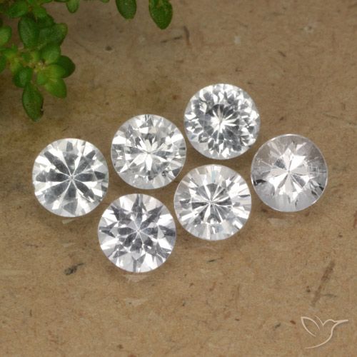 Pedras preciosas de Safira Branco claro natural de 2.52 ct, Redondo, VS