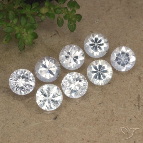 Pedras preciosas de Safira Branco natural de 3.22 ct, Redondo, VS