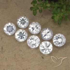 Pedras preciosas de Safira Branco natural de 3.22 ct, Redondo, VS