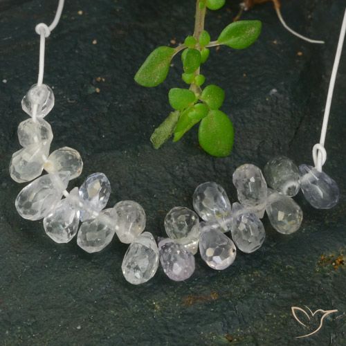 3.86ctw Natural Branco azulado Safira, Briolette, SI