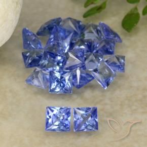 Pedras preciosas de Safira Azul Roxo Profundo natural de 1.92 ct, Quadrado, VVS-VS