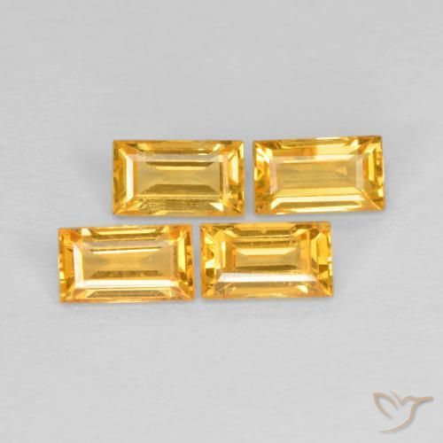 Pedras preciosas de Safira Dourado Médio-escuro natural de 1.09 ct, baguete, VS