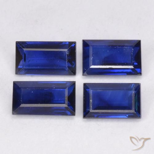Safira azul solta de 1,63 quilates, baguete de 5,1 x 3,1 mm cortada de Madagascar, Photo A