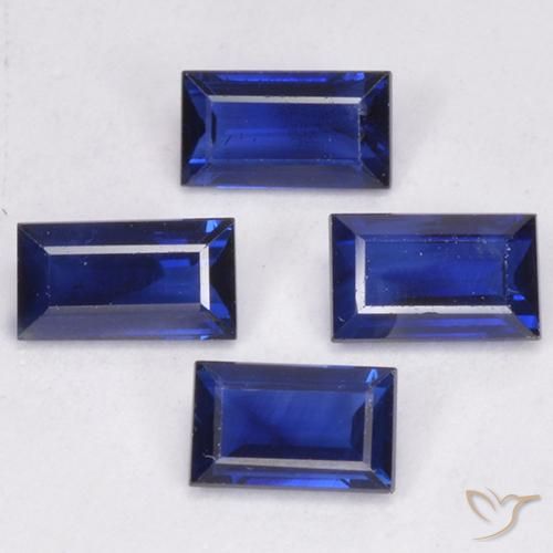 Pedras preciosas de Safira Crepúsculo Azul natural de 1.63 ct, baguete, VS