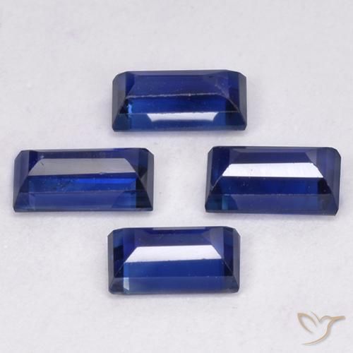 Pedras preciosas de Safira Crepúsculo Azul natural de 1.63 ct, baguete, VS