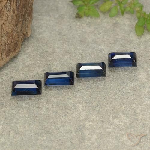Pedras preciosas de Safira Crepúsculo Azul natural de 1.57 ct, baguete, VVS-VS