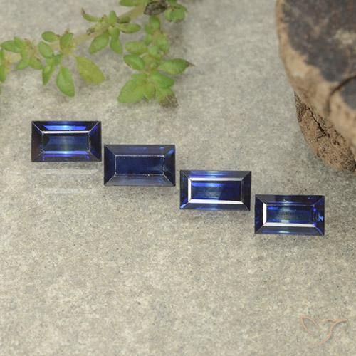 Pedras preciosas de Safira Crepúsculo Azul natural de 1.59 ct, baguete, VVS-VS