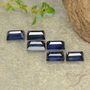 Pedras preciosas de Safira Azul-marinho natural de 2.72 ct, baguete, VS