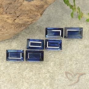 Pedras preciosas de Safira Azul profundo natural de 2.20 ct, baguete, VS