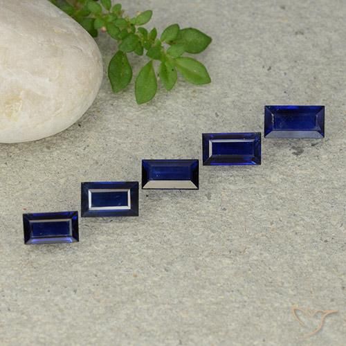 Pedras preciosas de Safira Crepúsculo Azul natural de 2.20 ct, baguete, VS