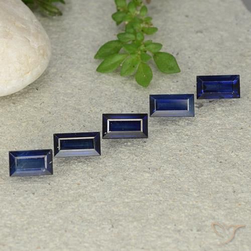 Pedras preciosas de Safira Crepúsculo Azul natural de 2.58 ct, baguete, VS