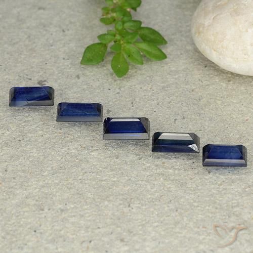 Pedras preciosas de Safira Crepúsculo Azul natural de 2.58 ct, baguete, VS