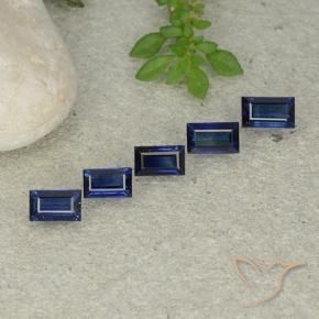 Pedras preciosas de Safira Azul escuro natural de 2.13 ct, baguete, VS