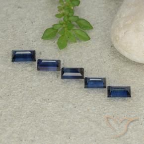 Pedras preciosas de Safira Azul escuro natural de 2.13 ct, baguete, VS