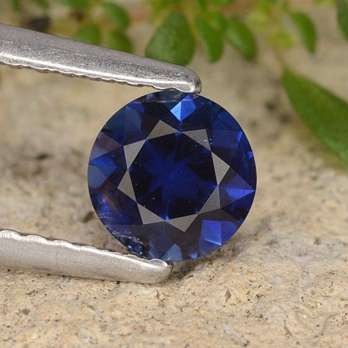 0.68ct Natural Azul-marinho Safira, Redondo, VS