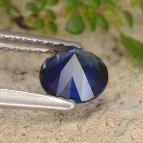 Safira Azul-marinho Natural 0.68ct, Redondo, VS