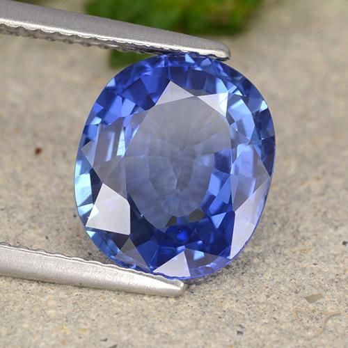 Safira centáurea azul Natural 4.61ct, oval, VS