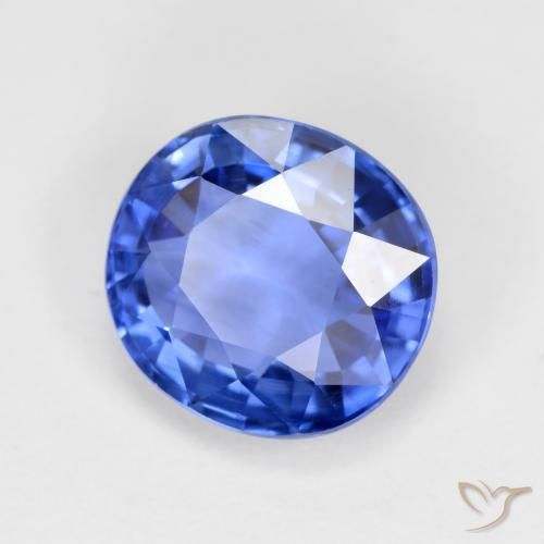 Safira Azul escuro médio Natural 4.19ct, oval, VVS-VS