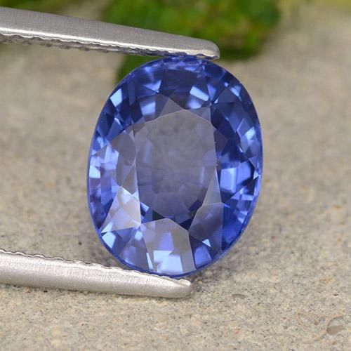 Safira centáurea azul Natural 4.02ct, oval, VS