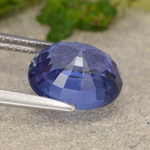 Safira centáurea azul Natural 4.02ct, oval, VS
