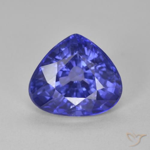 4.01ct Natural Azul Violeta Profundo Safira, Formato de pêra, VS