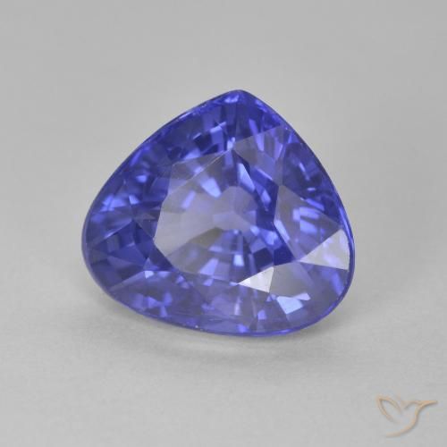 Safira Azul Violeta Profundo Natural 4.01ct, Formato de pêra, VS
