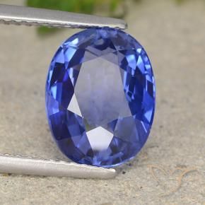Safira centáurea azul Natural 4.96ct, oval, VS