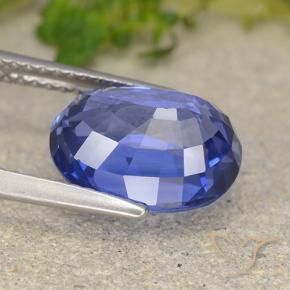 Safira centáurea azul Natural 4.96ct, oval, VS