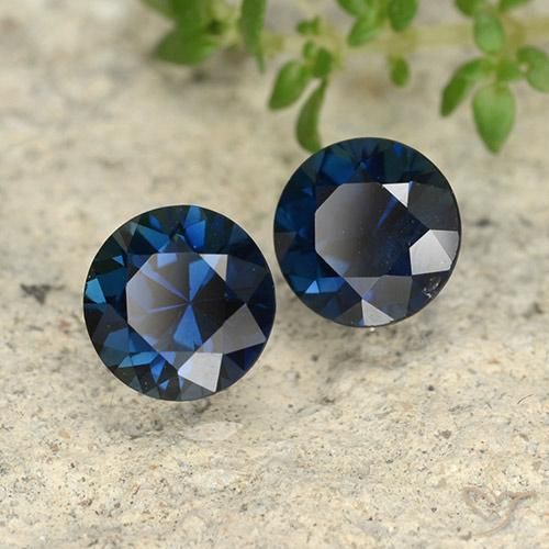 Pedras preciosas de Safira Azul da meia noite natural de 1.26 ct, Redondo, VS