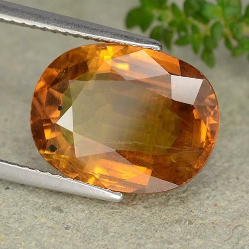 Safira Laranja acastanhado Natural 7.82ct, oval, VS-SI