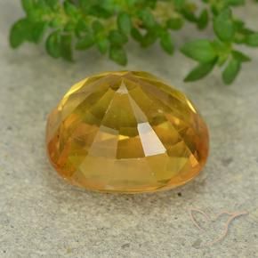 Safira Laranja Dourado Profundo Natural 6.85ct, oval, VS-SI