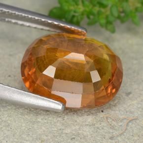 Safira Laranja médio-escuro Natural 6.70ct, oval, VS-SI