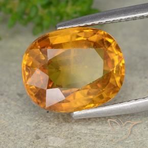 Safira Laranja Médio Natural 5.98ct, oval, VS-SI