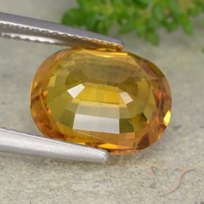 Safira Laranja Médio Natural 5.98ct, oval, VS-SI