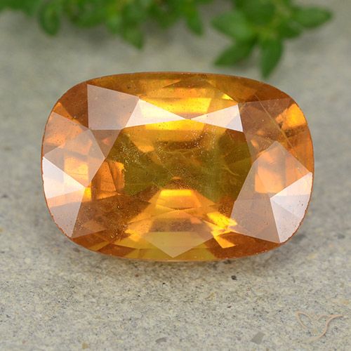 6.35ct Natural Laranja Profundo-Ouro Safira, Almofada, VS-SI