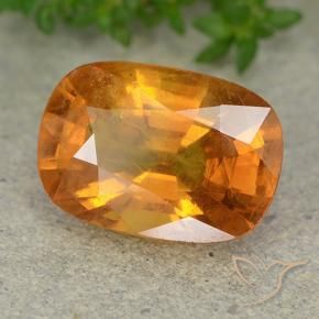 Safira Laranja Profundo-Ouro Natural 6.35ct, Almofada, VS-SI